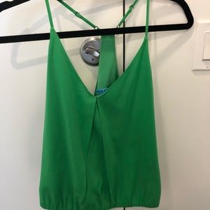 Alice & Olivia Green Silk Tank Top